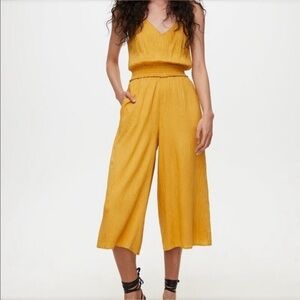 Aritizia Wilfred Irene Jumpsuit in mustard yellow cotton size xs